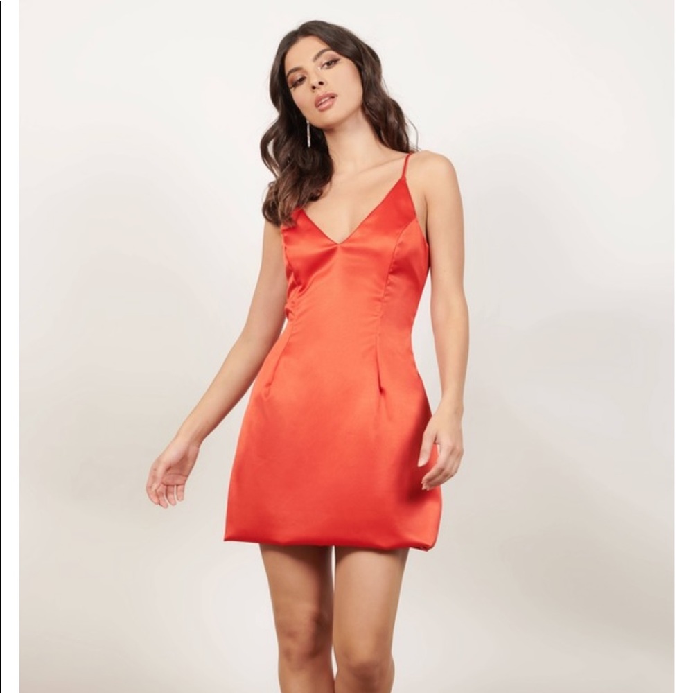 Tobi Serena Satin Skater Dress